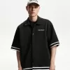 Camasa boxy cu maneca scurta brodata Camasa boxy cu maneca scurta brodata