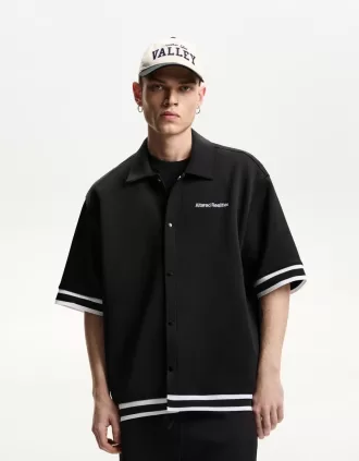Camasa boxy cu maneca scurta brodata