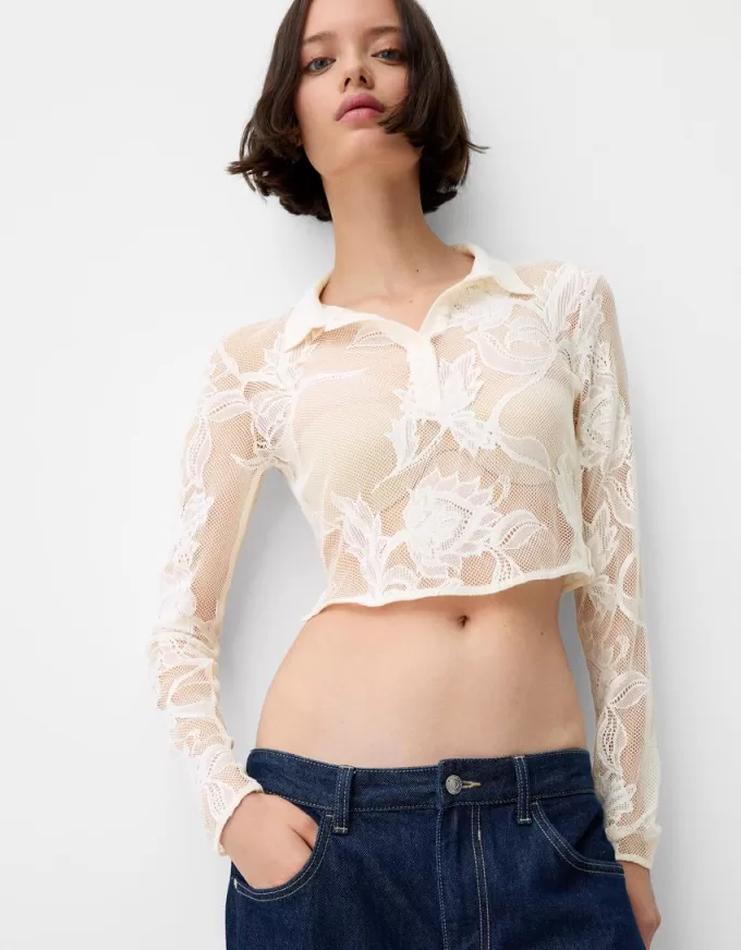 Cămașă jacquard decupată Cămașă jacquard decupată