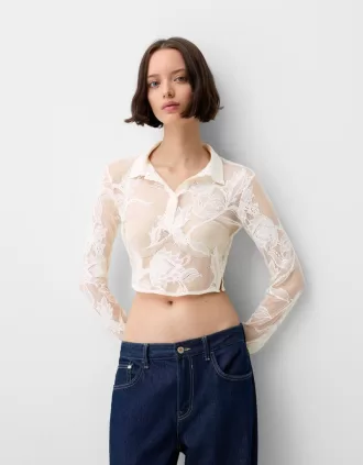 Cămașă jacquard decupată
