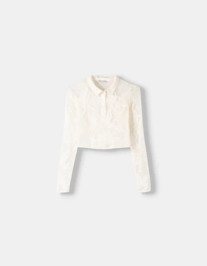 Cămașă jacquard decupată Cămașă jacquard decupată
