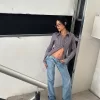 Cămașă mulat cu mâneci evazate Cămașă mulat cu mâneci evazate