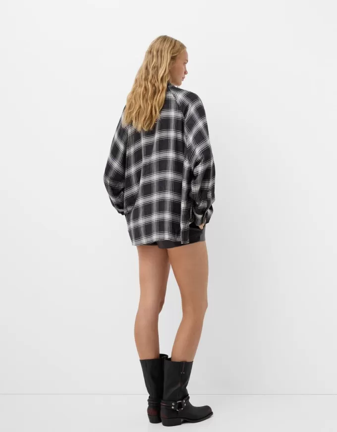 Cămașă oversize cu carouri Cămașă oversize cu carouri
