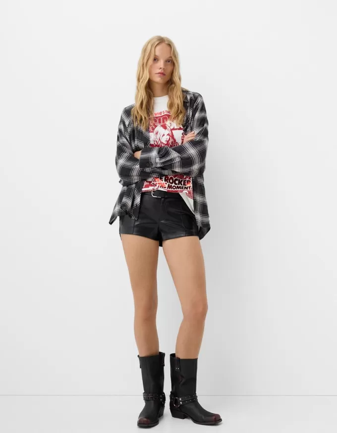 Cămașă oversize cu carouri Cămașă oversize cu carouri