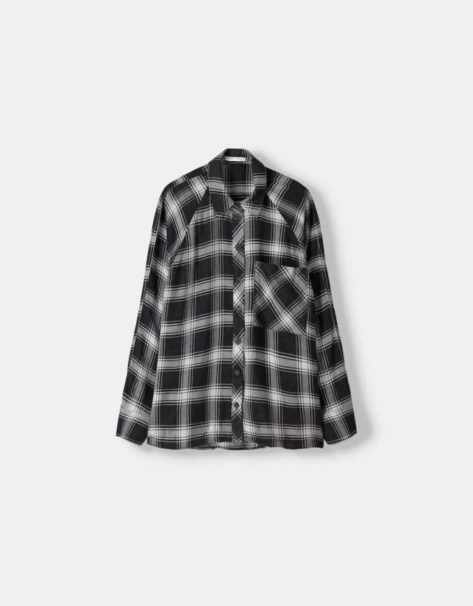 Cămașă oversize cu carouri Cămașă oversize cu carouri