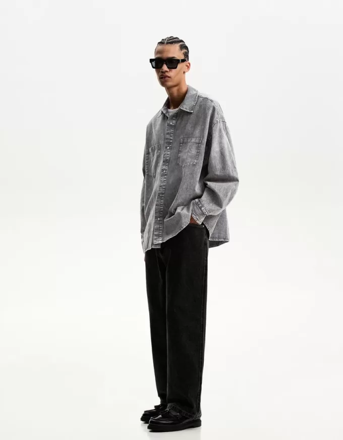 Cămașă oversize cu mânecă lungă Cămașă oversize cu mânecă lungă