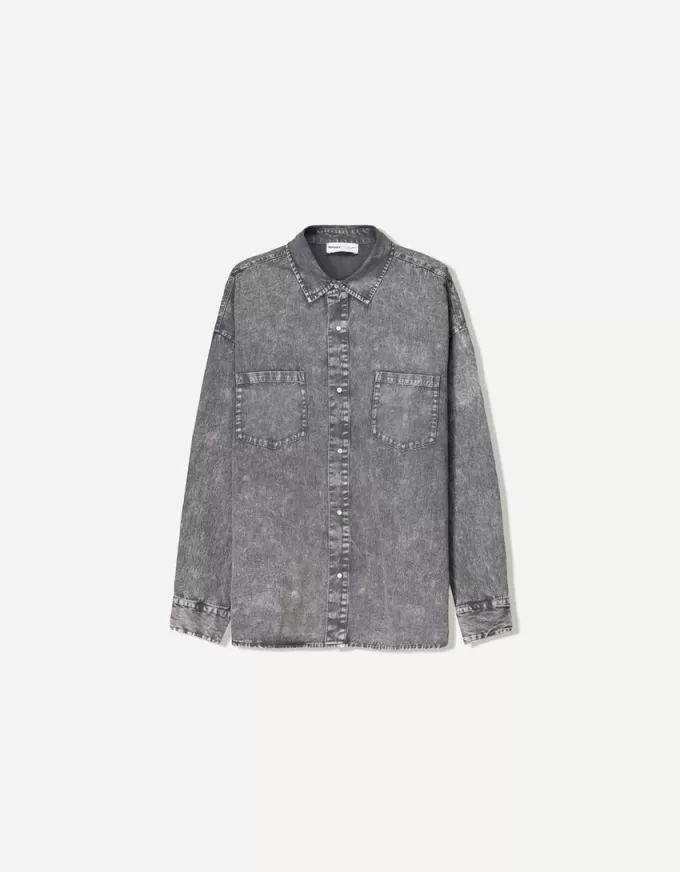 Cămașă oversize cu mânecă lungă Cămașă oversize cu mânecă lungă