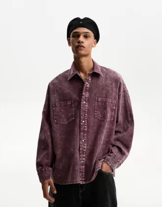 Cămașă oversize cu mânecă lungă