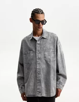 Cămașă oversize cu mânecă lungă