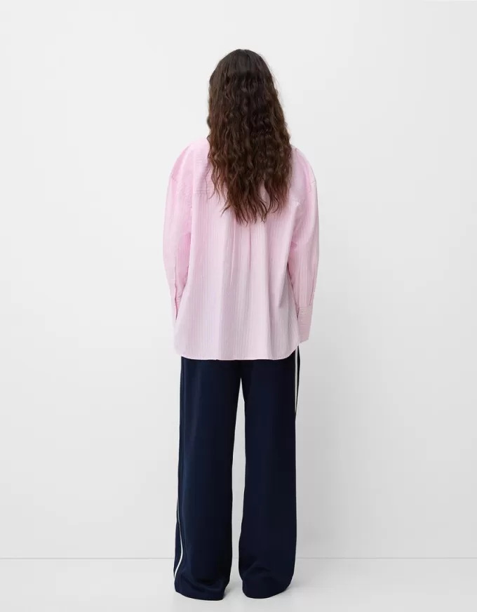 Cămașă oversize cu mânecă lungă în dungi Cămașă oversize cu mânecă lungă în dungi