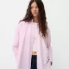 Cămașă oversize cu mânecă lungă în dungi Cămașă oversize cu mânecă lungă în dungi