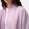 Cămașă oversize cu mânecă lungă în dungi Cămașă oversize cu mânecă lungă în dungi