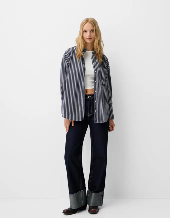 Cămașă oversize din poplin Cămașă oversize din poplin