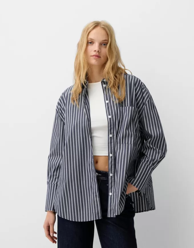 Cămașă oversize din poplin Cămașă oversize din poplin
