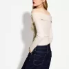 Cardigan Bardot din tricot cablu cu fermoar Cardigan Bardot din tricot cablu cu fermoar