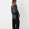Cardigan Bardot din tricot cablu cu fermoar Cardigan Bardot din tricot cablu cu fermoar