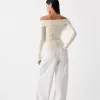 Cardigan Bardot din tricot cablu cu fermoar Cardigan Bardot din tricot cablu cu fermoar