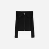 Cardigan Bardot din tricot cablu cu fermoar Cardigan Bardot din tricot cablu cu fermoar