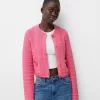 Cardigan texturat cu decolteu Cardigan texturat cu decolteu