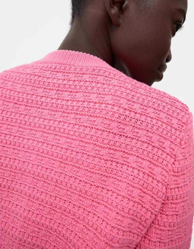 Cardigan texturat cu decolteu Cardigan texturat cu decolteu