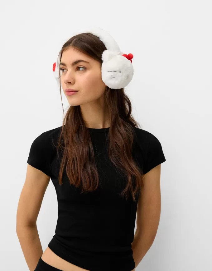Căști pentru urechi Hello Kitty din blană artificială Căști pentru urechi Hello Kitty din blană artificială