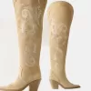 Cizme de cowboy cu toc înalt până la genunchi Cizme de cowboy cu toc înalt până la genunchi