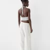 Crop top din amestec de in Crop top din amestec de in