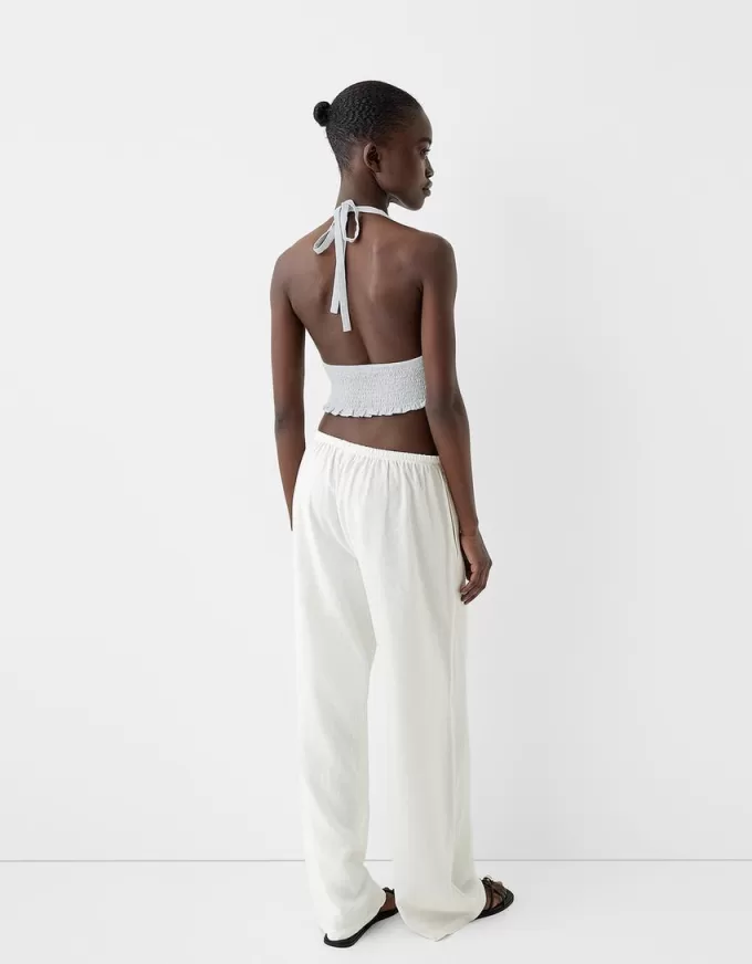 Crop top din amestec de in Crop top din amestec de in