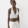 Crop top din amestec de in Crop top din amestec de in