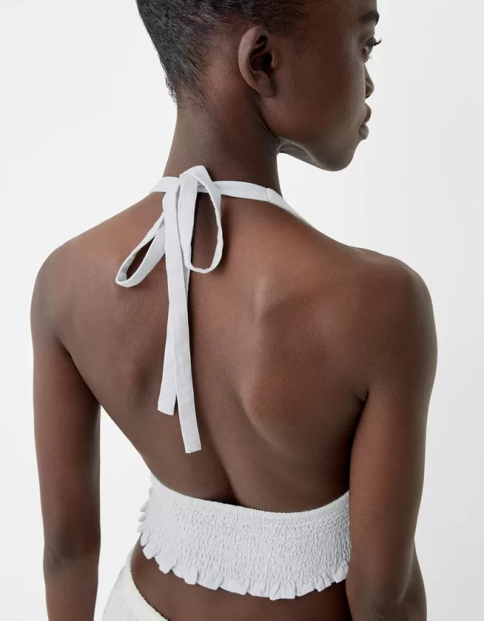 Crop top din amestec de in Crop top din amestec de in