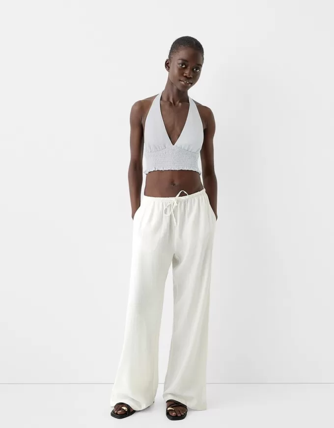 Crop top din amestec de in Crop top din amestec de in