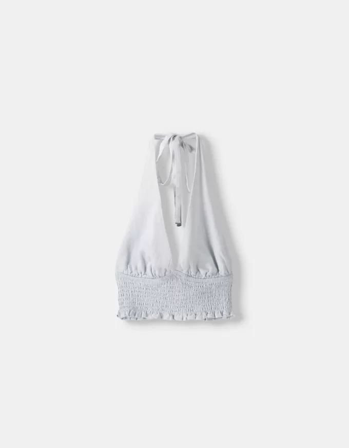 Crop top din amestec de in Crop top din amestec de in