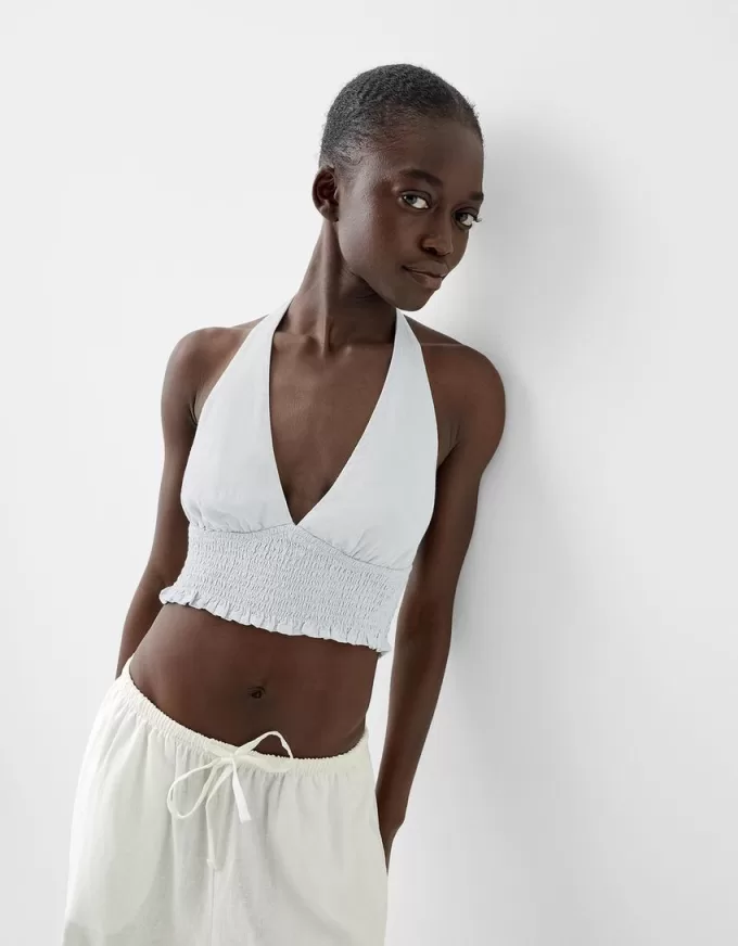 Crop top din amestec de in Crop top din amestec de in