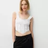 Crop top din poplin