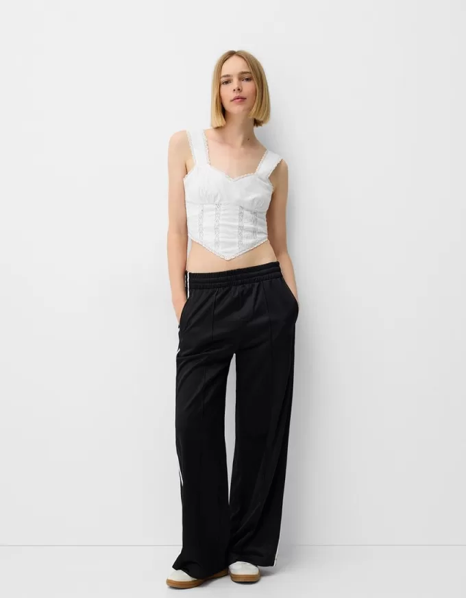 Crop top din poplin