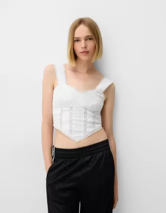 Crop top din poplin