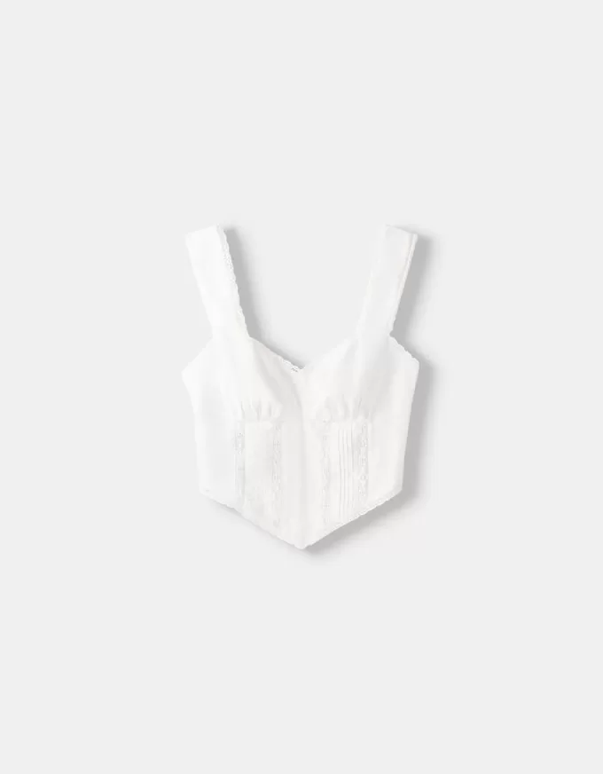 Crop top din poplin