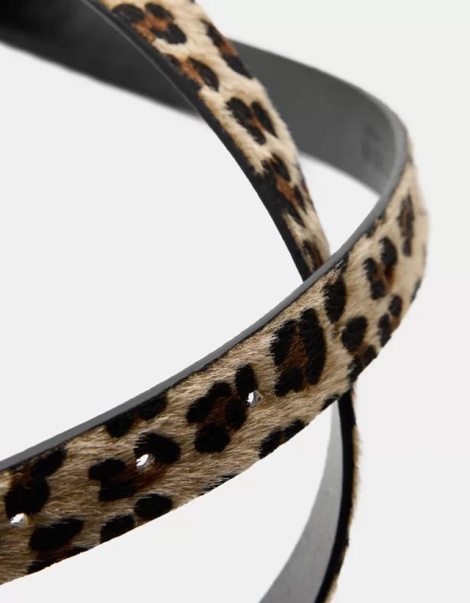 Curea animal print cu catarama Curea animal print cu catarama