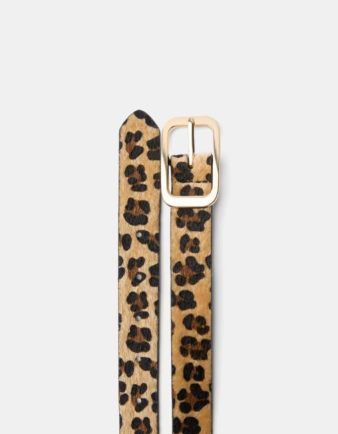Curea animal print cu catarama Curea animal print cu catarama