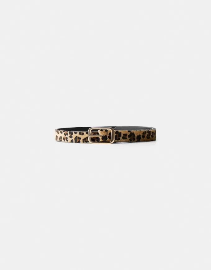 Curea animal print cu catarama Curea animal print cu catarama