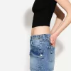Fusta cargo din denim cu bretele Fusta cargo din denim cu bretele