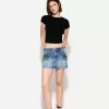 Fusta cargo din denim cu bretele Fusta cargo din denim cu bretele