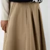 Fusta midi cu pliuri ladă și buzunare Fusta midi cu pliuri ladă și buzunare