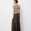 Fusta midi cu talie elastica Fusta midi cu talie elastica