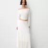 Fusta midi cu talie elastica Fusta midi cu talie elastica