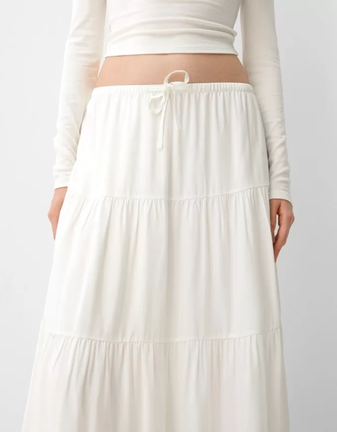 Fusta midi cu talie elastica Fusta midi cu talie elastica