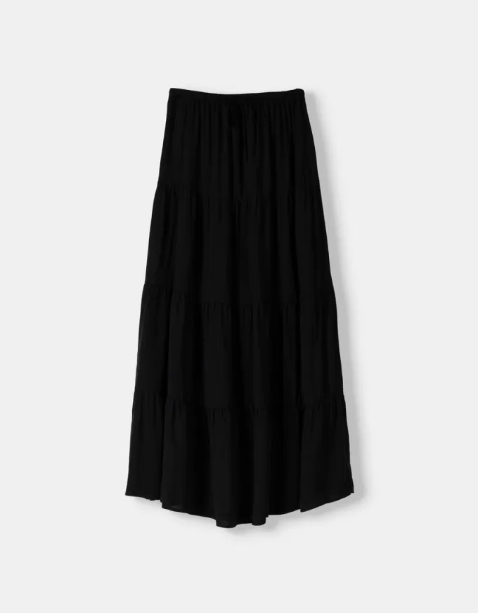 Fusta midi cu talie elastica Fusta midi cu talie elastica
