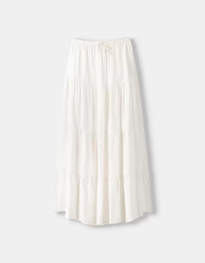 Fusta midi cu talie elastica Fusta midi cu talie elastica