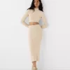 Fusta midi din tricot cablu Fusta midi din tricot cablu