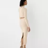 Fusta midi din tricot cablu Fusta midi din tricot cablu